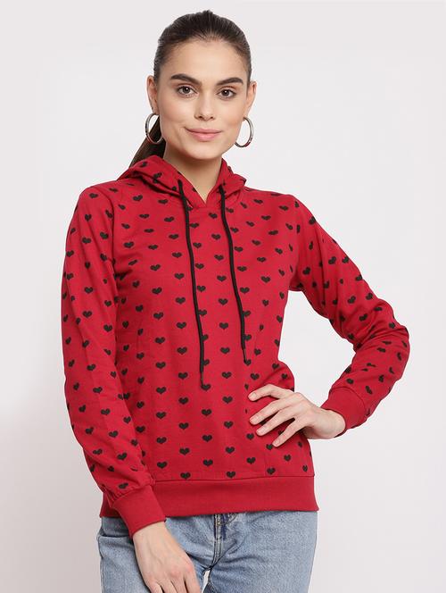 hooded neck printed sweatshirt - 18051681 - Very Small Image - 1