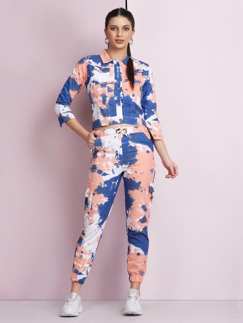 multi colored tie & die cargo jacket set - 18052076 - Very Small Image - 1