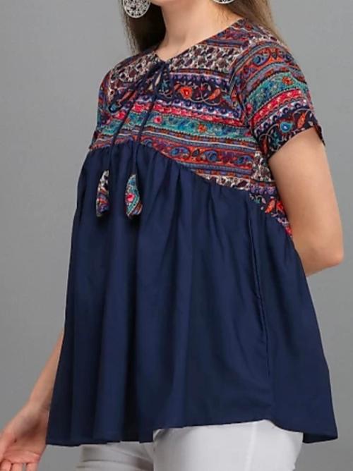 blue hosery top - 18052133 - Very Small Image - 1