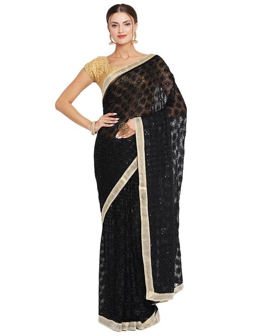 tonal embroidered phulkari saree - 18052176 - Very Small Image - 1