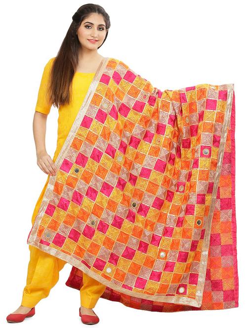 multi colored chiffon dupatta - 18052251 - Very Small Image - 1