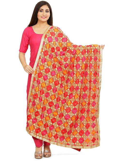 multi colored chiffon dupatta - 18052268 - Very Small Image - 1