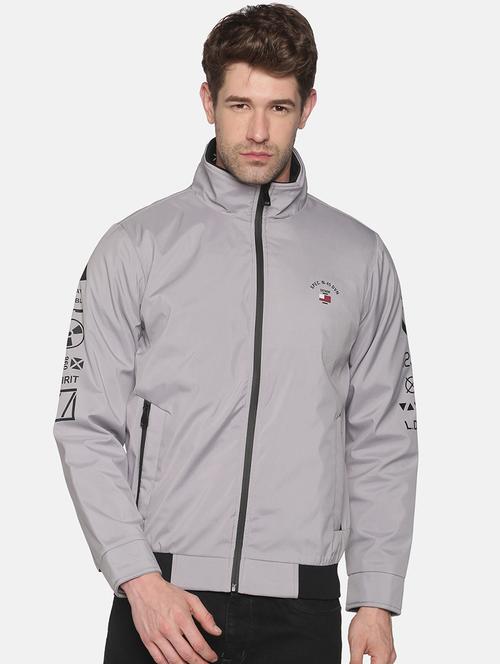 grey polyester bomber jacket - 18052404 - Very Small Image - 1
