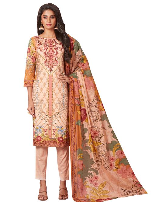 pink cotton kurta pant set - 18052451 - Very Small Image - 1
