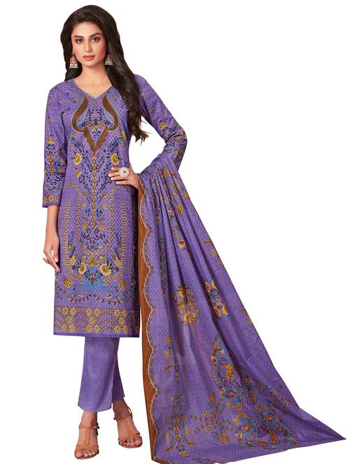 purple cotton kurta pant set - 18052453 - Very Small Image - 1
