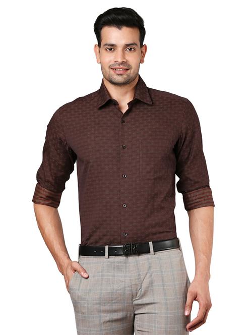 brown printed shirt - 18052518 - Very Small Image - 1