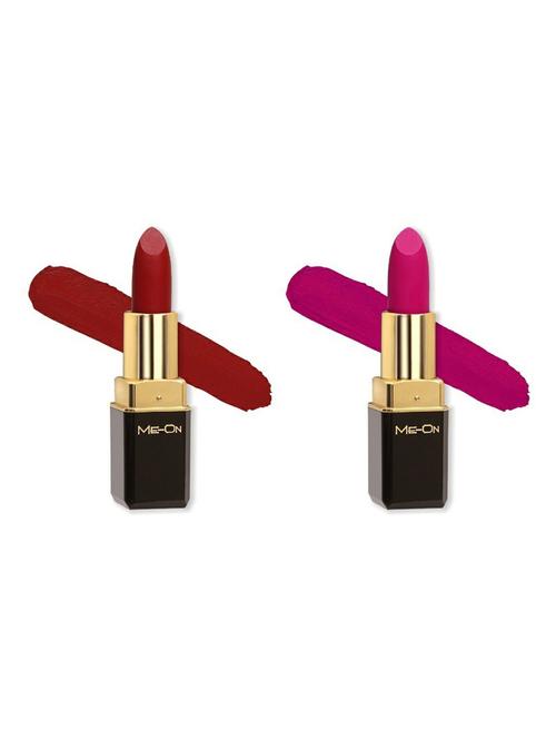 me-on pack of 2 color addict hd matte 8h longlasting lipsticks(4g each) shade#1 and 8 - 18052564 - Very Small Image - 1