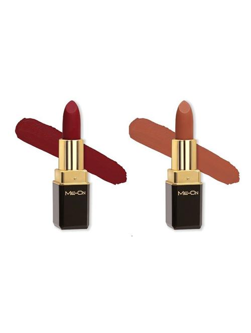 me-on pack of 2 color addict hd matte 8h longlasting lipsticks(4g each) shade - 18052603 - Very Small Image - 1