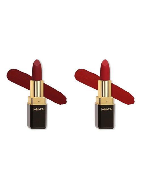 me-on pack of 2 color addict hd matte 8h longlasting lipsticks(4g each) shade - 18052610 - Very Small Image - 1