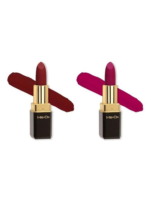me-on pack of 2 color addict hd matte 8h longlasting lipsticks(4g each) shade - 18052615 - Very Small Image - 1