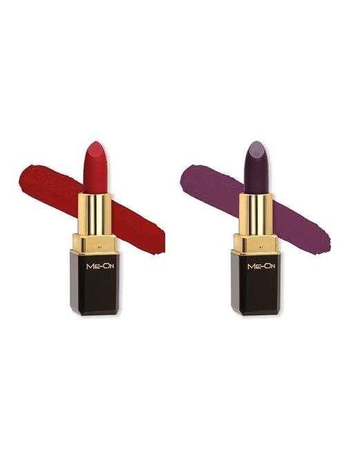 me-on pack of 2 color addict hd matte 8h longlasting lipsticks(4g each) shade#5 and 11 - 18052635 - Very Small Image - 1