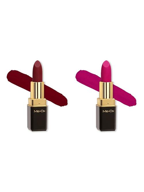 me-on pack of 2 color addict hd matte 8h longlasting lipsticks(4g each) shade#6 and 8 - 18052650 - Very Small Image - 1
