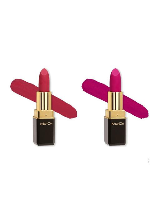 me-on pack of 2 color addict hd matte 8h longlasting lipsticks(4g each) shade#7 and 8 - 18052667 - Very Small Image - 1