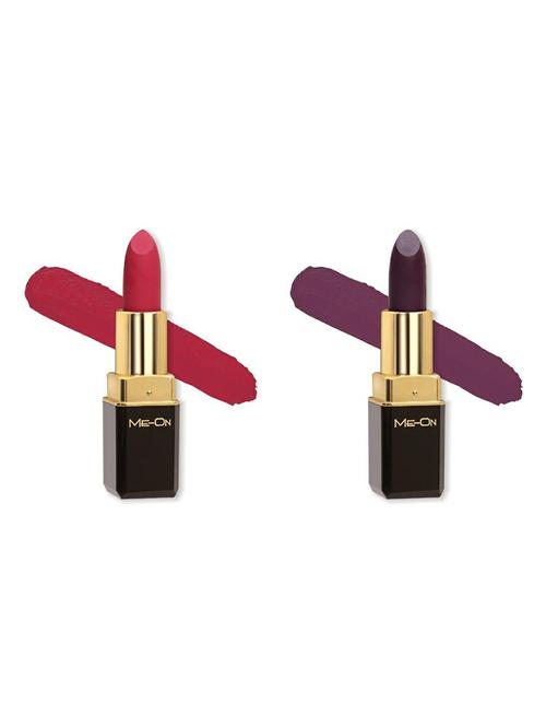 me-on pack of 2 color addict hd matte 8h longlasting lipsticks(4g each) shade#7 and 11 - 18052670 - Very Small Image - 1