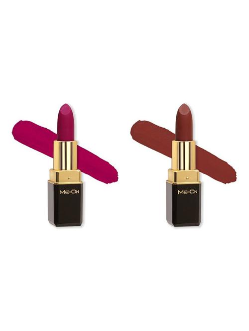 me-on pack of 2 color addict hd matte 8h longlasting lipsticks(4g each) shade#10 and 15 - 18052719 - Very Small Image - 1