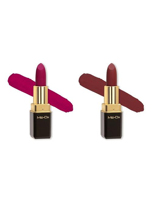 me-on pack of 2 color addict hd matte 8h longlasting lipsticks(4g each) shade#10 and 16 - 18052720 - Very Small Image - 1