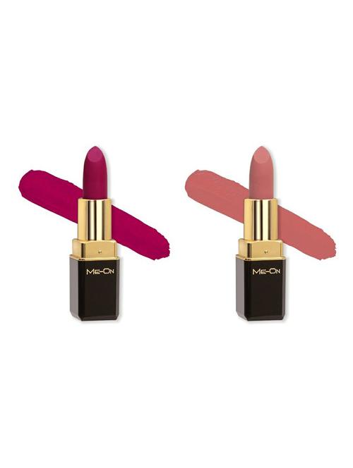 me-on pack of 2 color addict hd matte 8h longlasting lipsticks(4g each) shade#10 and 17 - 18052721 - Very Small Image - 1