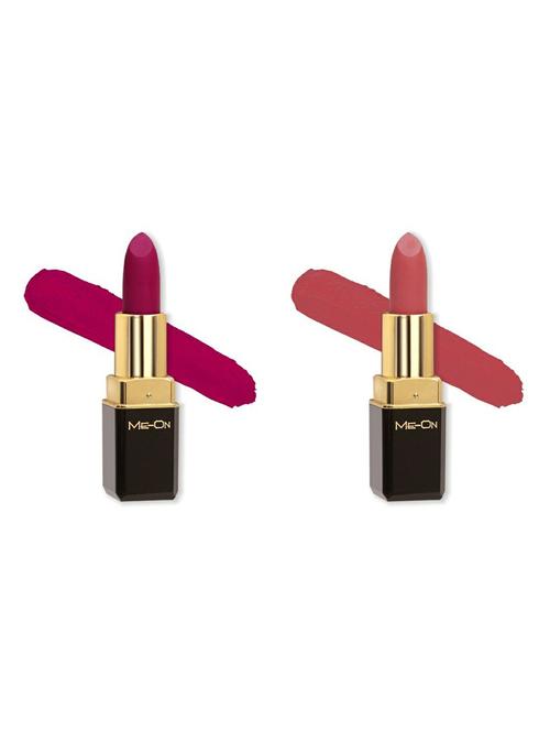 me-on pack of 2 color addict hd matte 8h longlasting lipsticks(4g each) shade#10 and 21 - 18052725 - Very Small Image - 1