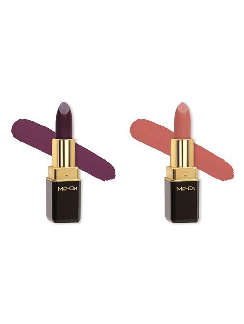 me-on pack of 2 color addict hd matte 8h longlasting lipsticks(4g each) shade#11 and 20 - 18052737 - Very Small Image - 1