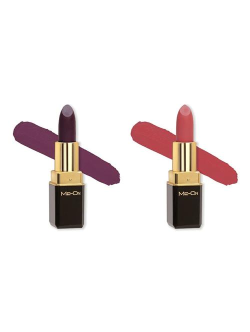me-on pack of 2 color addict hd matte 8h longlasting lipsticks(4g each) shade#11 and 21 - 18052738 - Very Small Image - 1