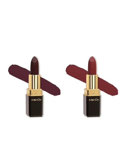 me-on pack of 2 color addict hd matte 8h longlasting lipsticks(4g each) shade#12 and 16 - 18052745 - Very Small Image - 1