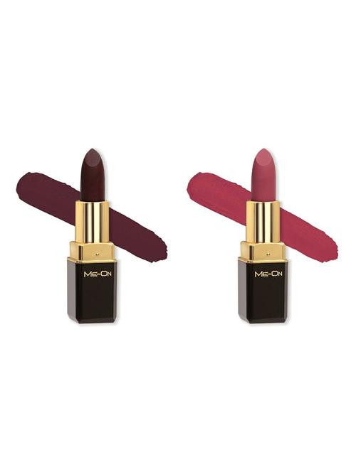 me-on pack of 2 color addict hd matte 8h longlasting lipsticks(4g each) shade#12 and 22 - 18052751 - Very Small Image - 1