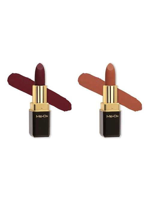 me-on pack of 2 color addict hd matte 8h longlasting lipsticks(4g each) shade#13 and 18 - 18052758 - Very Small Image - 1