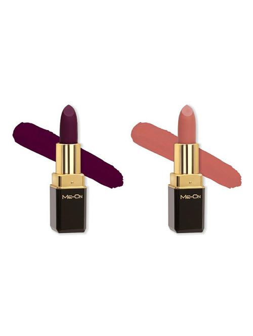 me-on pack of 2 color addict hd matte 8h longlasting lipsticks(4g each) shade#14 and 20 - 18052770 - Very Small Image - 1