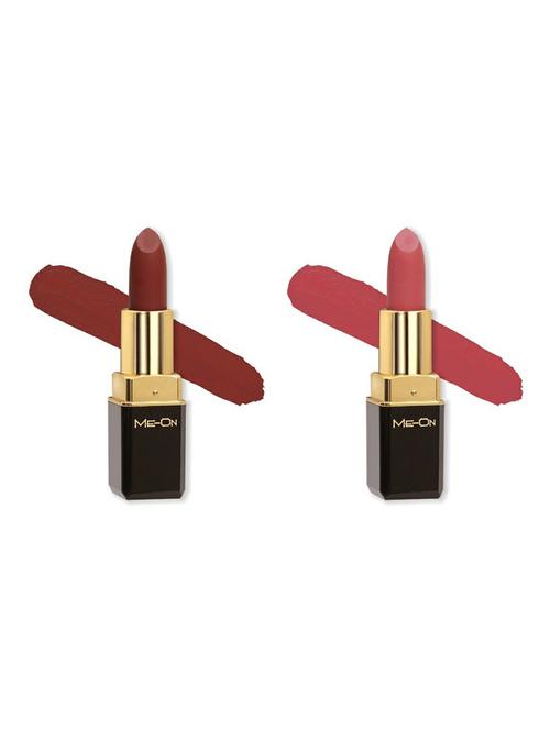 me-on pack of 2 color addict hd matte 8h longlasting lipsticks(4g each) shade#15 and 21 - 18052780 - Very Small Image - 1