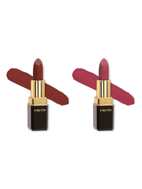 me-on pack of 2 color addict hd matte 8h longlasting lipsticks(4g each) shade#15 and 22 - 18052781 - Very Small Image - 1