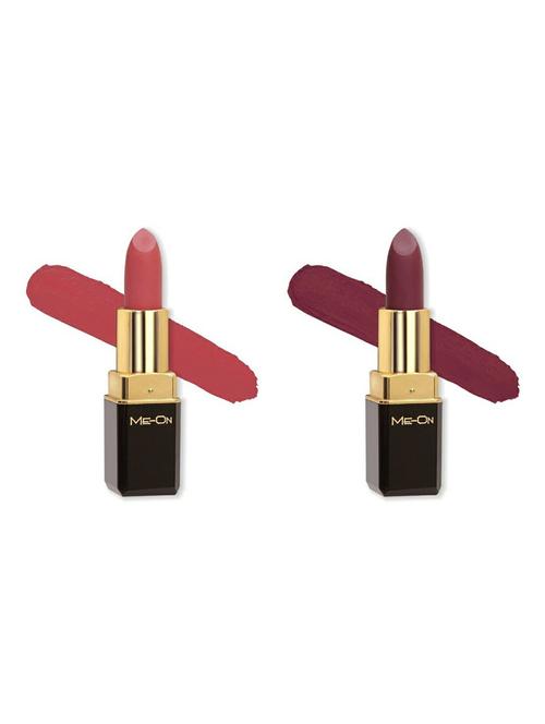 me-on pack of 2 color addict hd matte 8h longlasting lipsticks(4g each) shade#21 and 24 - 18052816 - Very Small Image - 1