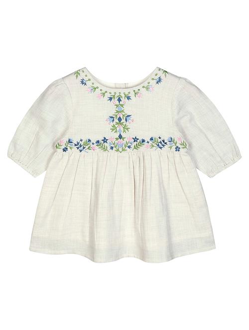 white fit & flared embroidery dress - 18052886 - Very Small Image - 1