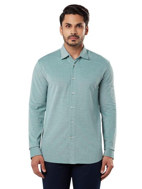 green solid casual shirt - 18053158 - Very Small Image - 1