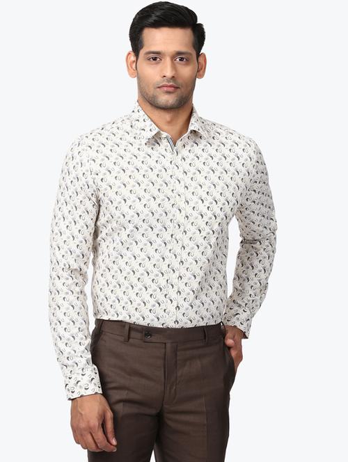 white printed formal shirt - 18053290 - Very Small Image - 1