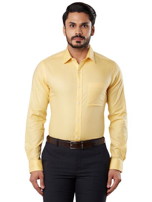 yellow solid formal shirt - 18053293 - Very Small Image - 1