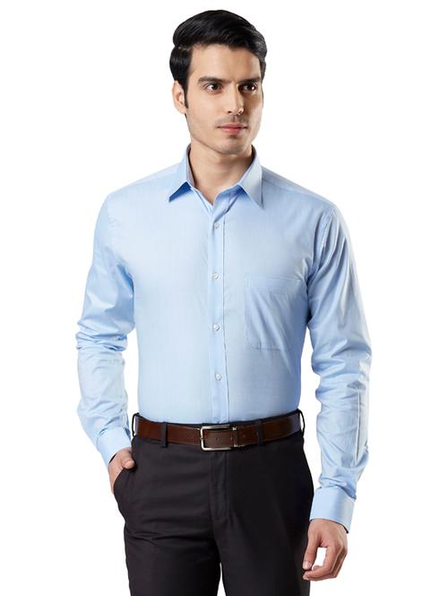 light blue solid formal shirt - 18053304 - Very Small Image - 1