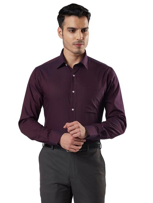 purple solid formal shirt - 18053309 - Very Small Image - 1