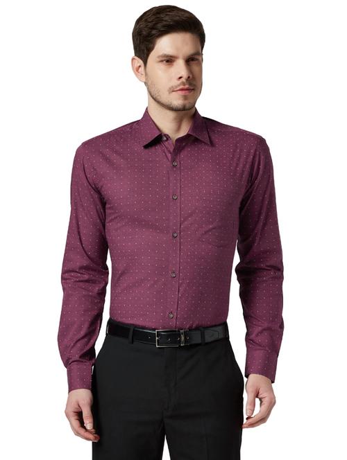 maroon printed formal shirt - 18053326 - Very Small Image - 1