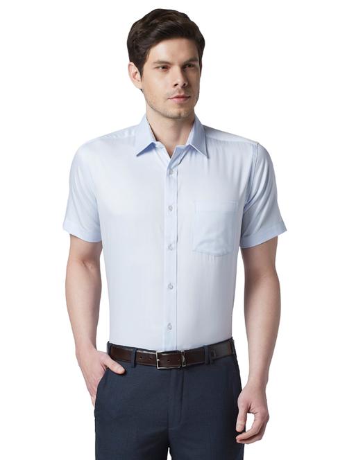 blue solid formal shirt - 18053396 - Very Small Image - 1