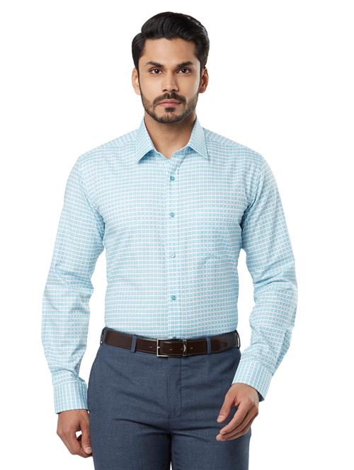 light blue checkered formal shirt - 18053459 - Very Small Image - 1