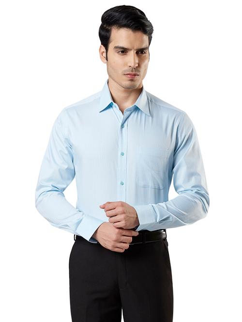 light blue solid formal shirt - 18053481 - Very Small Image - 1