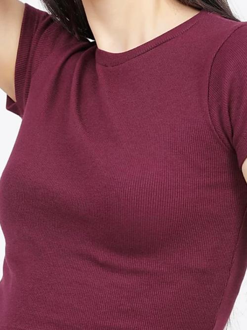 maroon hosery top - 18053719 - Very Small Image - 1