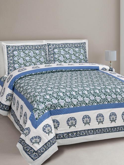 texstylers cotton viscose 210 tc super soft big size (70x100 inches) single bedsheet with 2 pillow covers - 18053764 - Very Small Image - 1