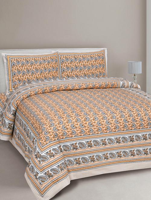 texstylers cotton viscose 210 tc super soft big size (70x100 inches) single bedsheet with 2 pillow covers - 18053768 - Very Small Image - 1