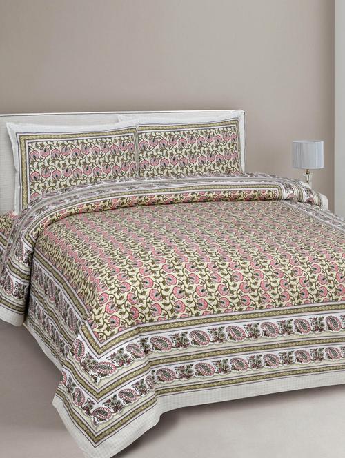 texstylers cotton viscose 210 tc super soft big size (70x100 inches) single bedsheet with 2 pillow covers - 18053769 - Very Small Image - 1