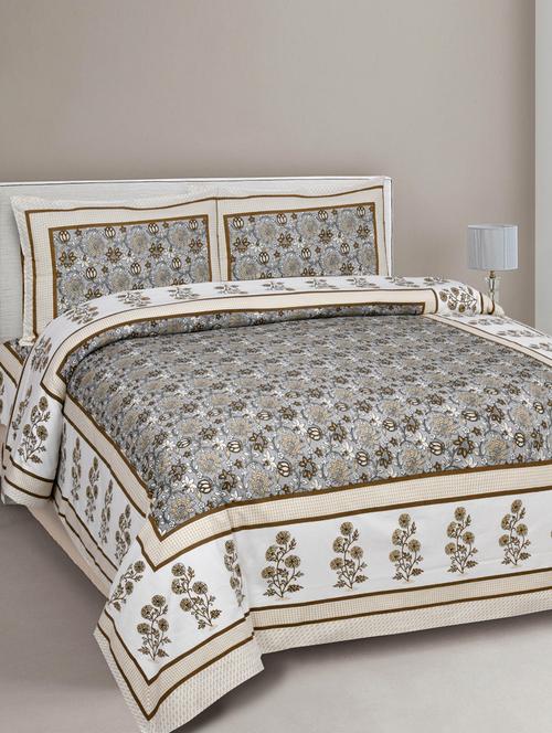 texstylers cotton viscose 210 tc super soft big size (70x100 inches) single bedsheet with 2 pillow covers - 18053770 - Very Small Image - 1