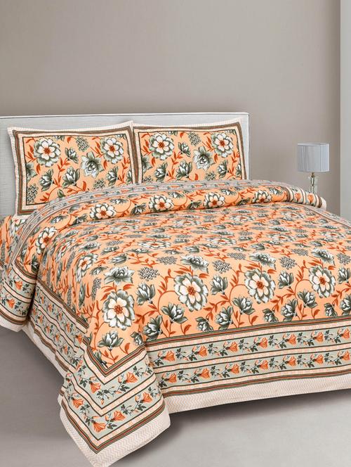 texstylers cotton viscose 210 tc super soft big size (70x100 inches) single bedsheet with 2 pillow covers - 18053777 - Very Small Image - 1
