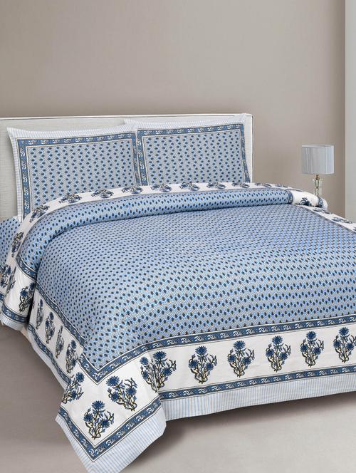 texstylers cotton viscose 210 tc super soft big size (70x100 inches) single bedsheet with 2 pillow covers - 18053779 - Very Small Image - 1