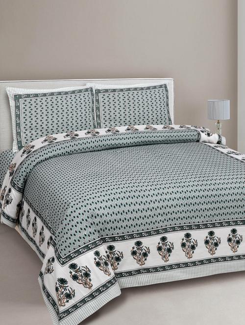 texstylers cotton viscose 210 tc super soft big size (70x100 inches) single bedsheet with 2 pillow covers - 18053780 - Very Small Image - 1