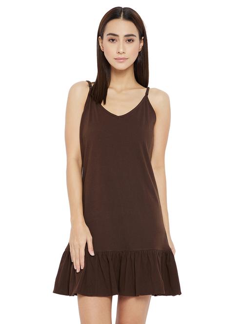 v-neck solid babydoll - 18053807 - Very Small Image - 1